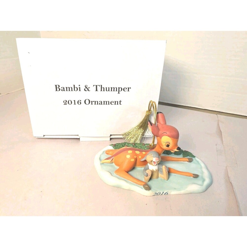Disney's Christmas Magic Bambi and Thumper on Frozen Pond Ornament W/ Box